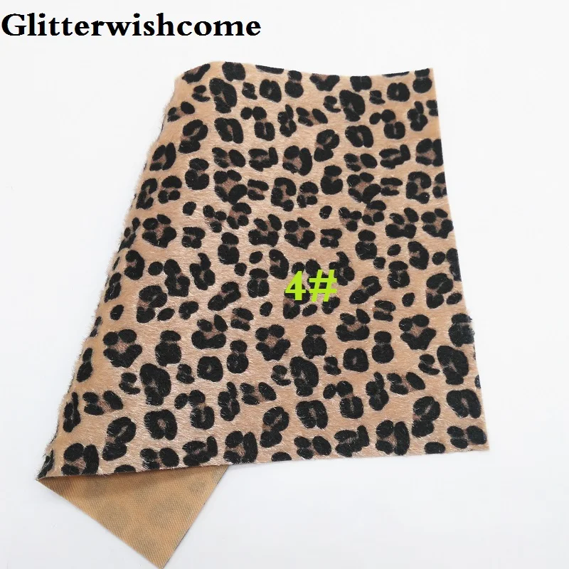 4 Glitterwishcome 21X29 см A4 размер винил для бантов с леопардовым принтом на лошадином меховые листы для бантов, GM216A - Цвет: 4