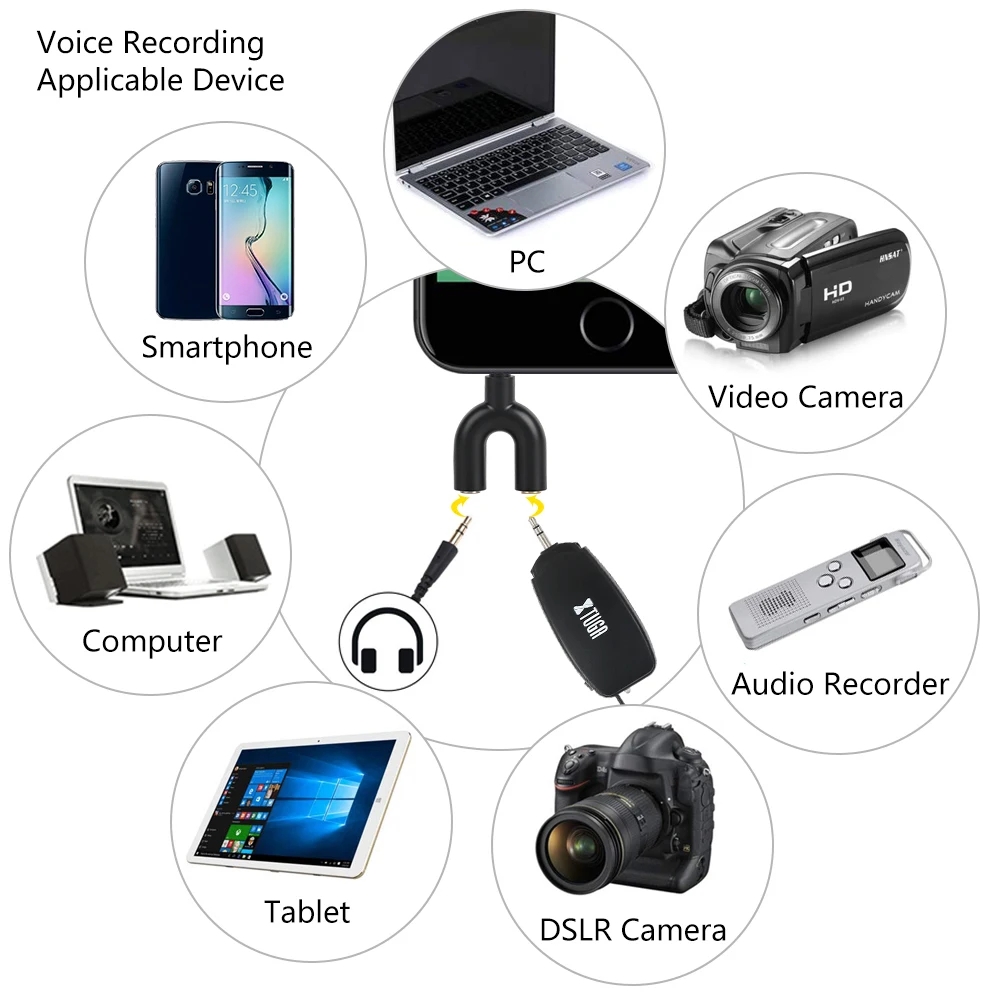 XTUGA UHF Беспроводной инструментальный микрофон конденсаторный зажим гусиная шея