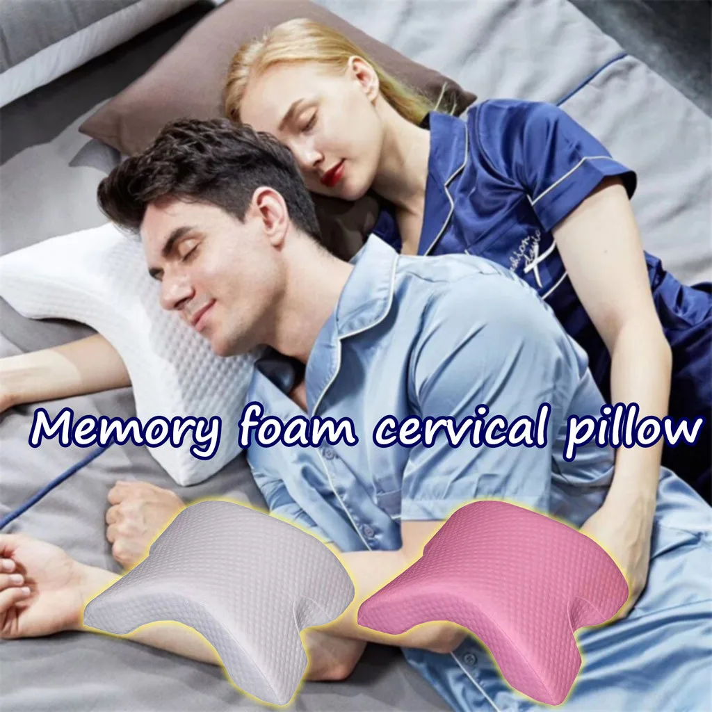 Cervical Pillow For Couples Memory Foam Orthopedic Ice Silk Cover Slow Restitute Neck Protection Soft FH5 | Дом и сад
