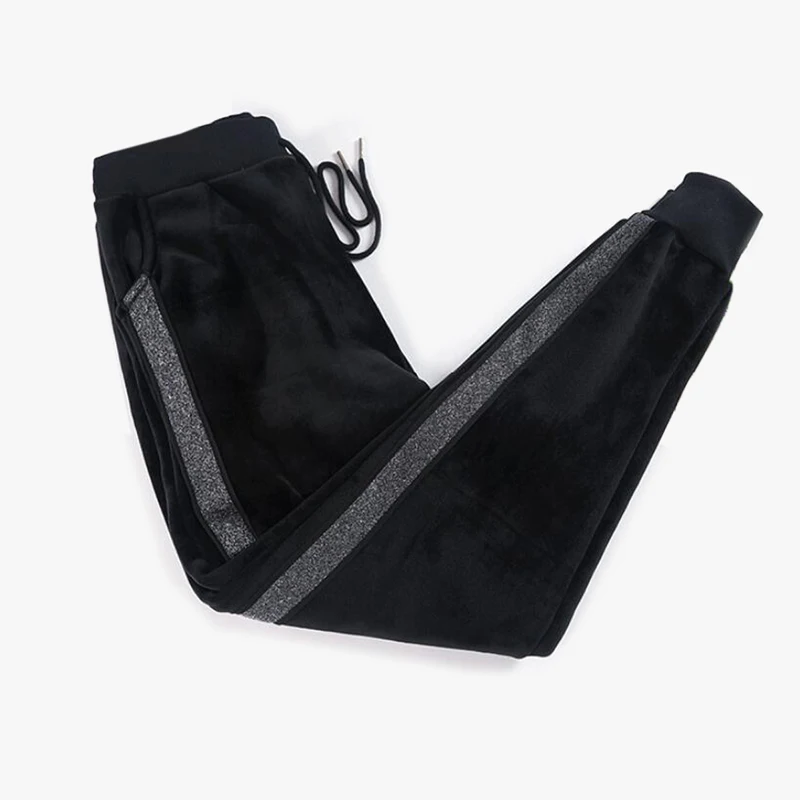 Женские повседневные спортивные штаны осенне-зимние свободные теплые брюки