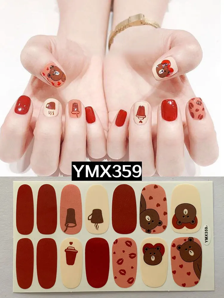 YXM359 14 советы/лист логотип бренда милые животные наклейки для ногтей с узорами полное покрытие самоклеящиеся Стикеры передачи воды Советы Обертывания YMX331-368 - Цвет: YXM359
