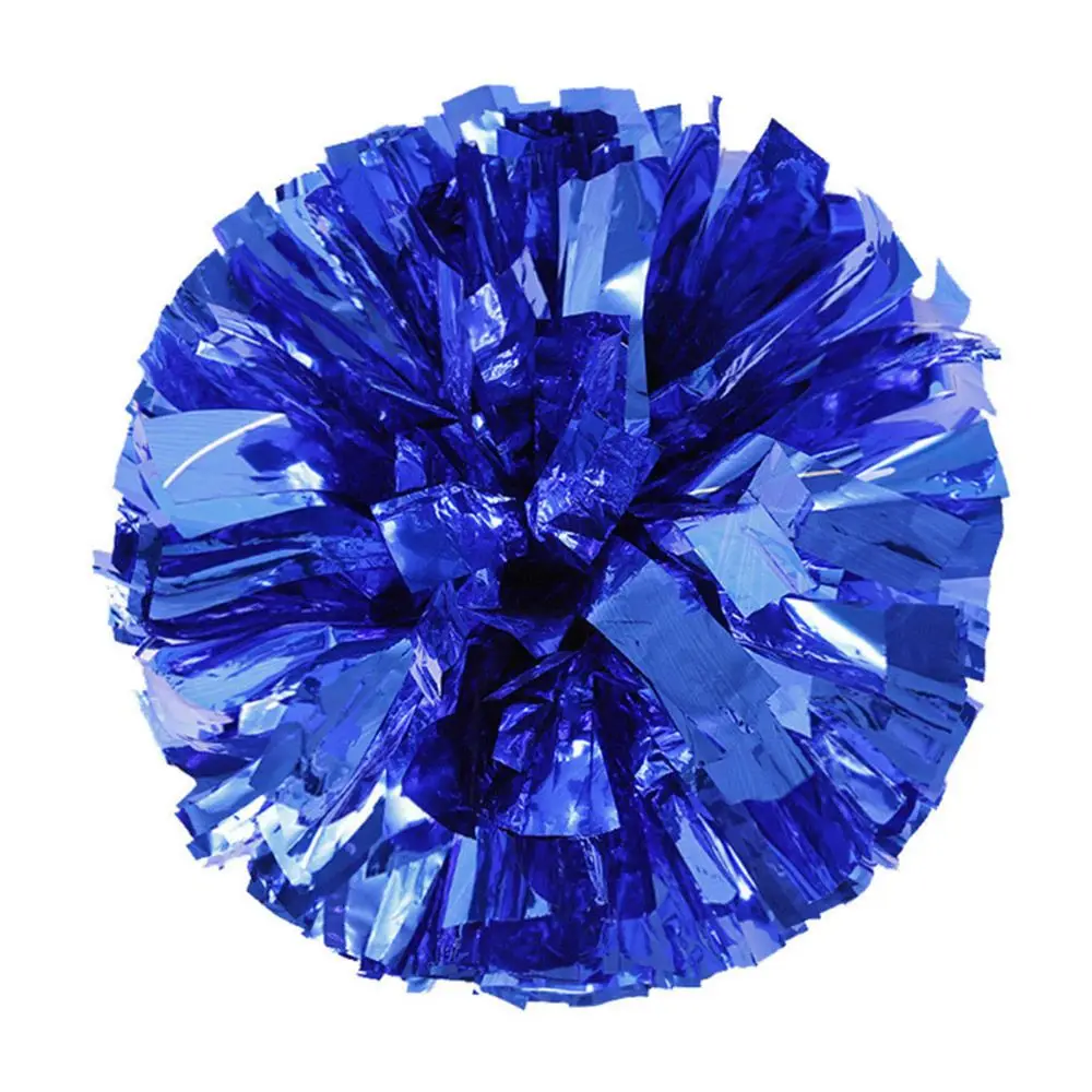 Blue Для соревнований Чирлидинг Pom Poms цветочный шар металлическая фольга и пластиковое кольцо ручные принадлежности для занятий танцами вечерние товары - Цвет: Blue