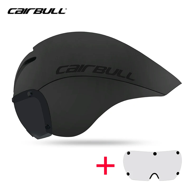 black MTB шлем aero велосипедный шлем с линзой Триатлон tt tri очки гоночный дорожный Велоспорт timetrial велосипед запасные части Аксессуары Casco - Цвет: black