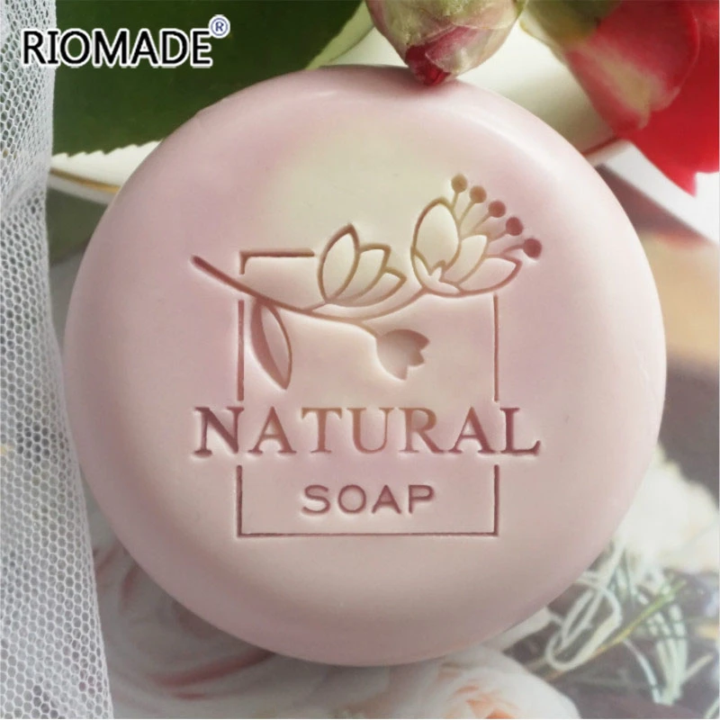 Flowers Shape Natural Soap Stamp Acrylic Transparent Custom Stamps For Soap Making Chapter With Handle Handmade Seal Z0587NS