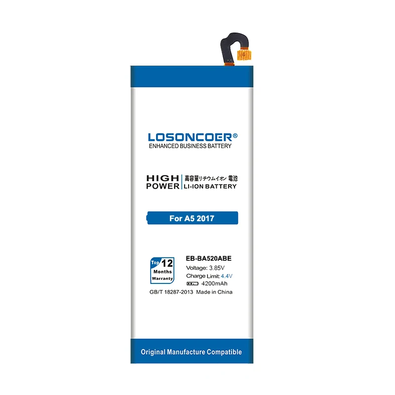 LOSONCOER 4200 мА/ч, высокое качество Батарея для samsung A5 A520 SM-A520D SM-A520S SM-A520K SM-A520L SM-A520F EB-BA520ABE Батарея