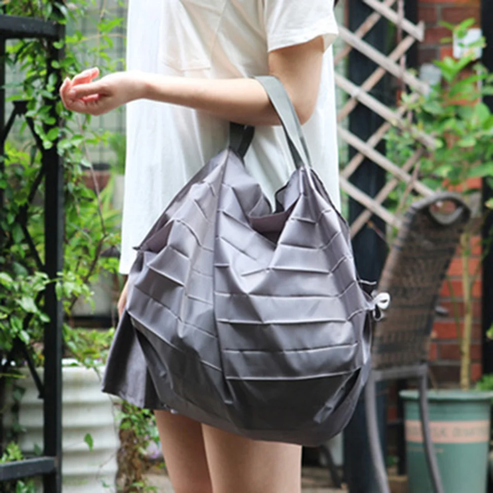 

Japanese Environmentally Friendly Bags Foldable Tote Vegetable Shopping Bag 210T Polyester Reusable Portable Folding Storage Bag