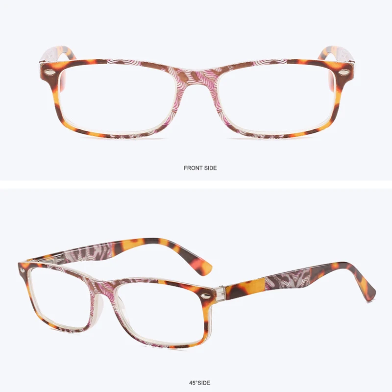 

Seemfly Retro Anti-Blue Light Reading Glasses Testudinarious Printed Frame High Definition Presbyopia Glasses Unisex +1.0 to+3.5