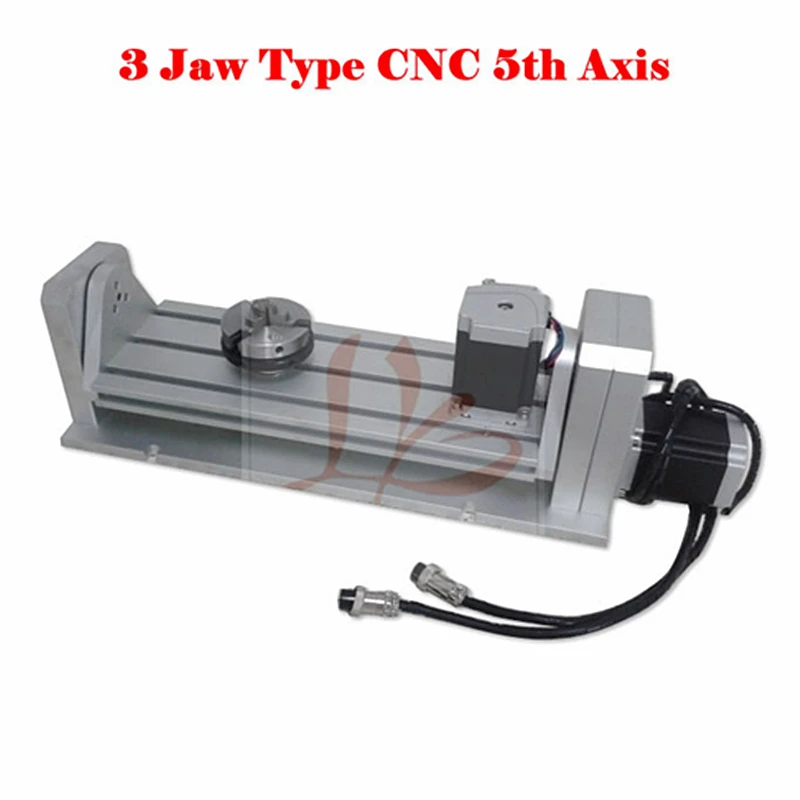 

CNC 5 axis Rotary axis three jaw chuck type for cnc router