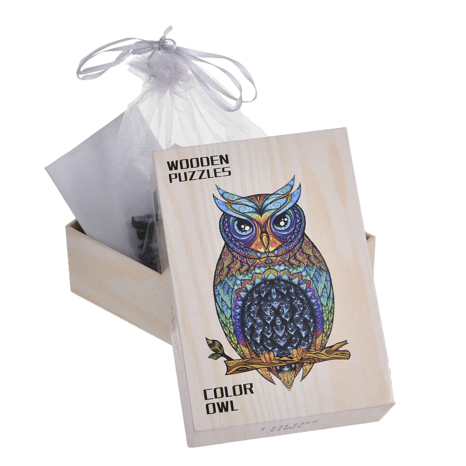 

Owl Unique Wooden animal Jigsaw Puzzles Mysterious 3D Puzzle Gift For Adults Kids Educational Puzzle Fabulous Interactive Gift