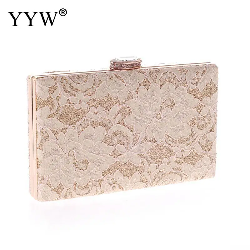 Lace Embroidery Evening Bag With Diamond Buckle Elegant Small Square Bag For Wedding Or Party Clutch Bag For Wman Shoulder Bag