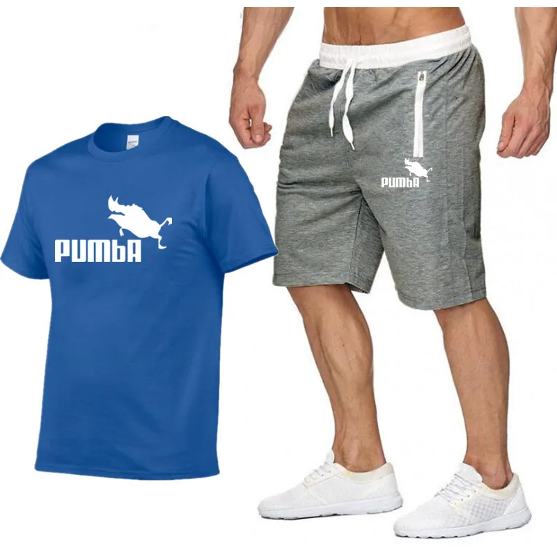 

2021 new fashion hot sale printed T-shirt sports suit quick-drying breathable casual running wear summer short-sleeved shorts 2