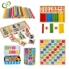 Детские развивающие игрушки для малышей по математике коробка Монтессори цифровые часы математическая игрушка цифры подсчет деревянные палочки детские подарки YJN