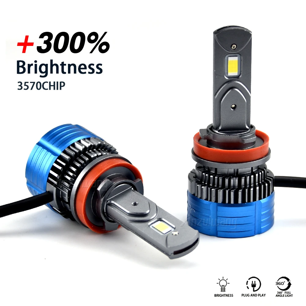 

H1 H7 светодиодный H4 25000LM HB3 HB4 9012 HIR2 светодиодный H11 H13 9006 9005 Автомобильные фары лампы диодные Противотуманные фары для авто 6000K 12V