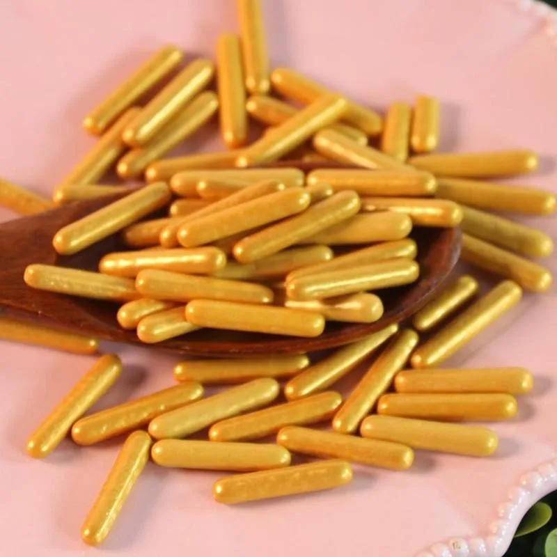 Съедобные засахаренный золотые бусины стержень с жемчужиной сахар мяч Fondant