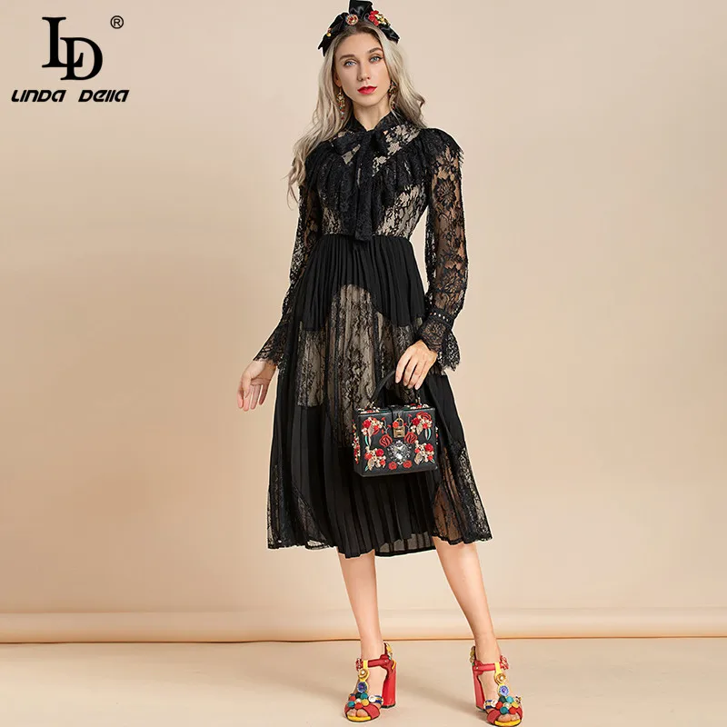 Платье С Кружевными Расклешенными Рукавами Купить