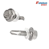 m4 2m4 8 hexagon flange drilling screws with thread self tapping drill tail screw vis inoxydable inox stainless steel din7504k