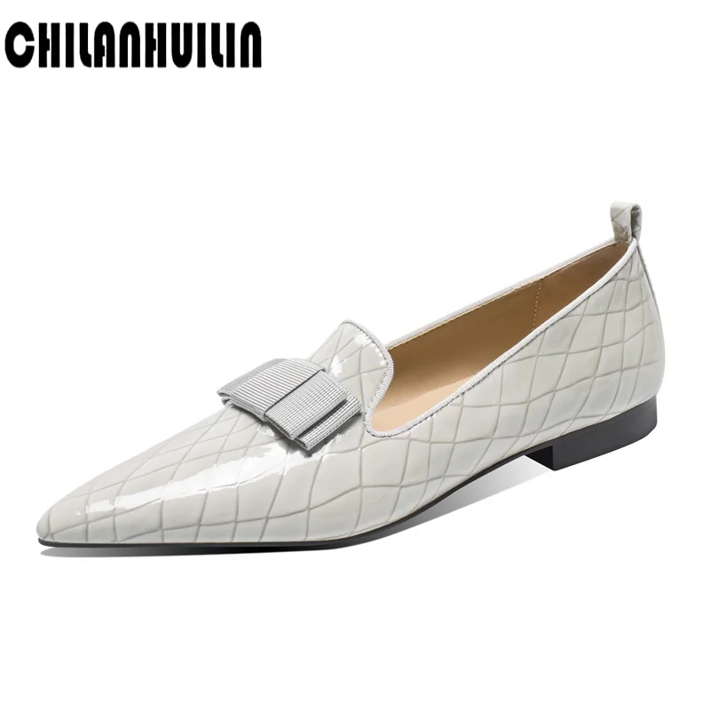 

Классические Кожаные женские туфли-лодочки обувь на низком толстом каблуке, из лакированной кожи; Женские туфли-лодочки; Повседневные женс...