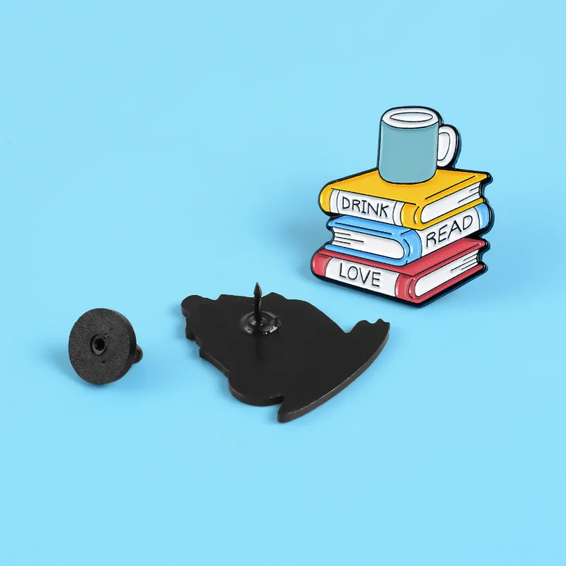 Эмалированная заколка для чтения напитков кофейных цветов на заказ брошь рюкзак