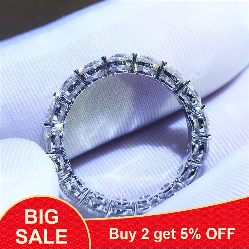 Классическое кольцо для влюбленных из стерлингового серебра 925 пробы AAAAA с