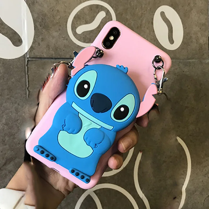 Stitch Pink И яркие, с мультяшными вставками, 3D кошелек мягкий TPU чехол для samsung Galaxy A10 A20 A30 A40 A50 A60 A70 A80 A90 милый чехол с изображением кота - Цвет: Stitch Pink