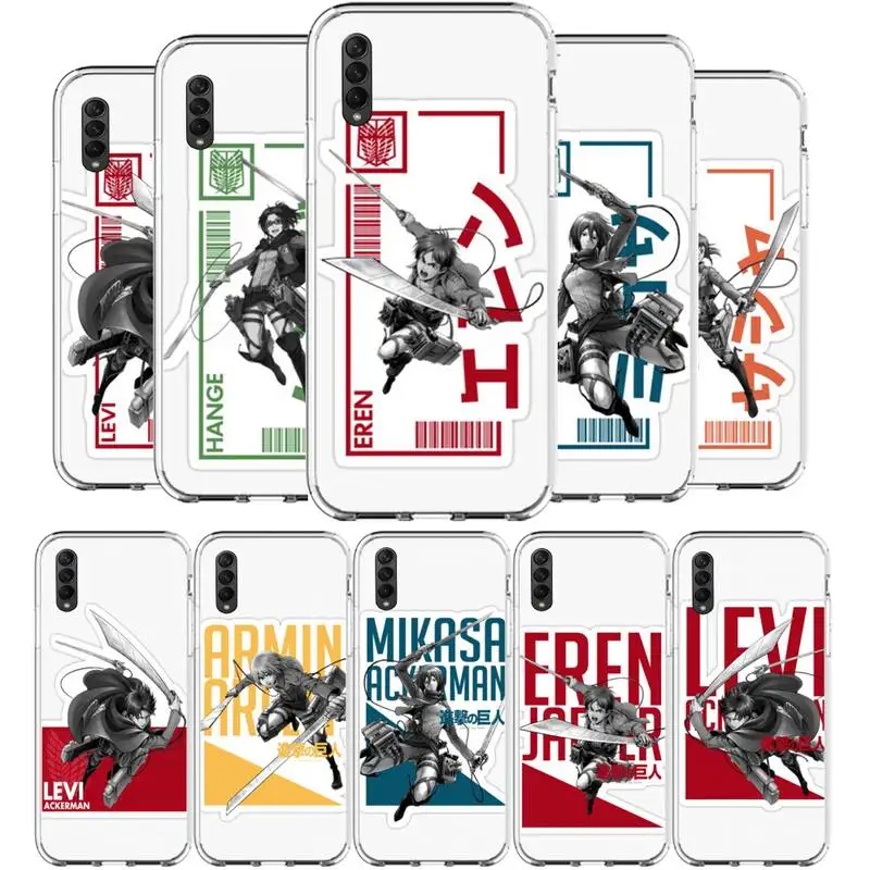 

Art Anime Attack On Titan Phone Case For Samsung Galaxy S10 S20fe S21 S30 plus ultar S6 S7 S8 S9 edge 5g clear cover