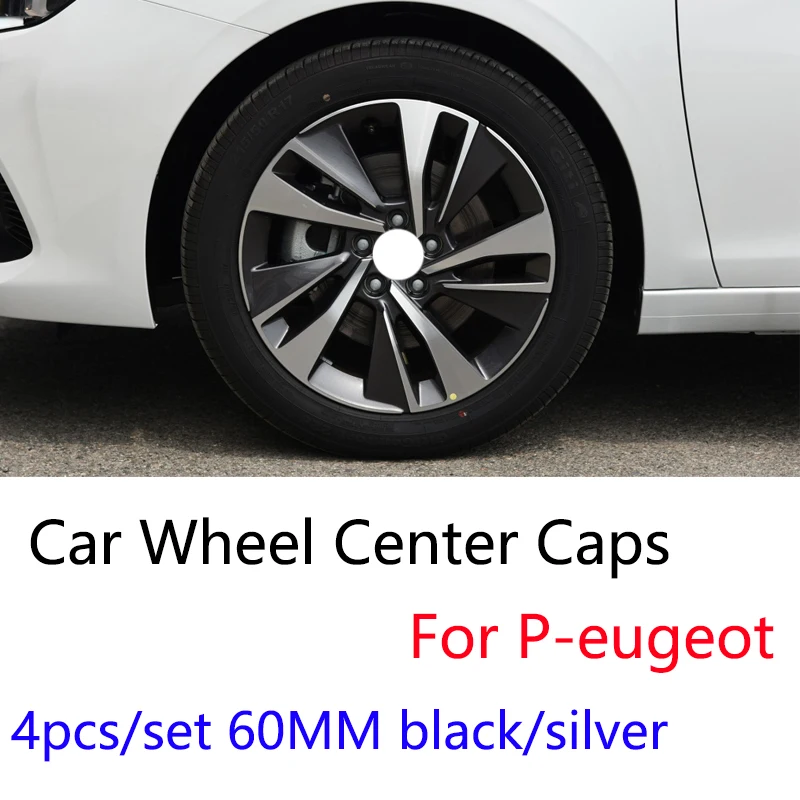 4 шт./компл. 60 мм черный/Серебряный Автомобильные Колесные Колпаки Ступицы