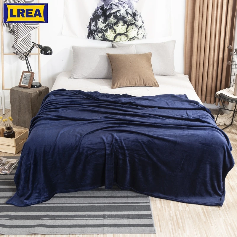 LREA темно синее мягкое одеяло фланелевый диван для использования в офисе детское