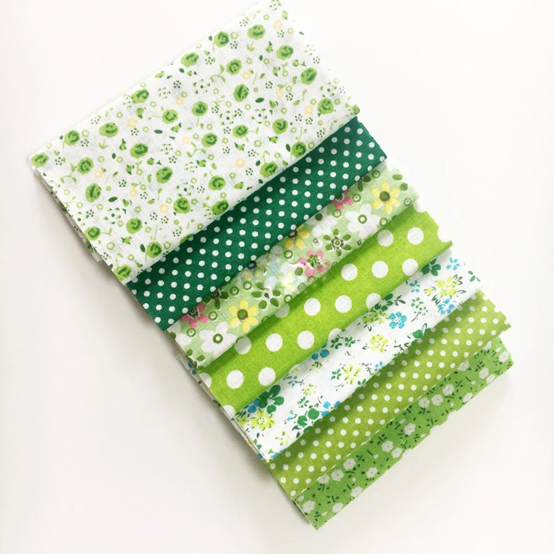 

7pcs/set 25*25cm Cotton Fabric DIY Assorted Squares Pre-Cut Quilt Quarters Bundle Floral dots lattice stripes geometric patterns
