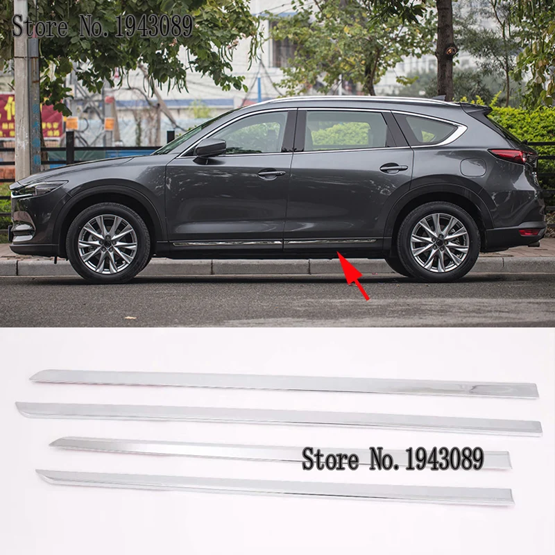 Хромированная литая дверь полоски для корпуса подходит для Mazda CX8 CX-8 CX 8 аксессуары накладки для отделки автомобиля Стайлинг