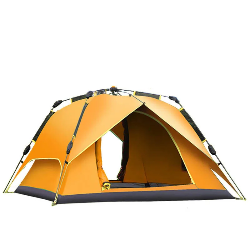 

Travel 3-4 People Double-Layer Tent Spinning Type Automatic Quick-Opening Without Building Waterproof Beach Camping Accessories