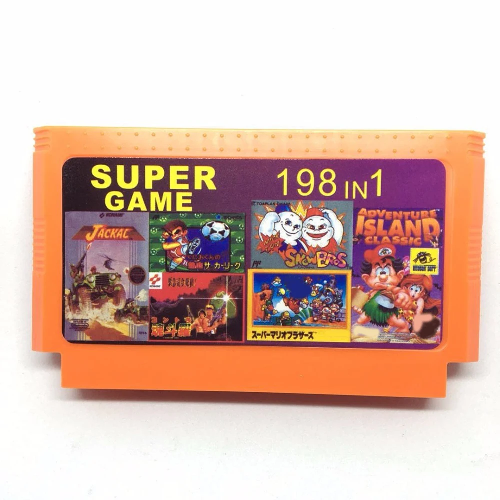 Игровой картридж 198 в 1 с 60 контактами для 8-битной игровой консоли Nij Turtles1 2 3