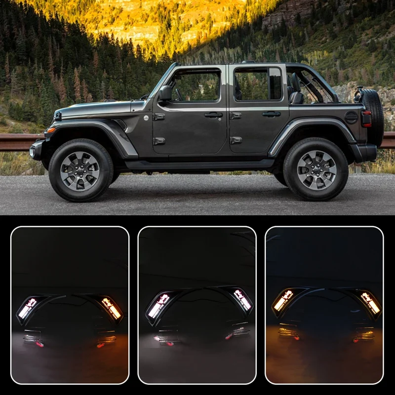 

Car Side Marker Lights Fender Lights Parking Lamp for Jeep Wrangler 2018-2020 Amber Turn Signal Lights