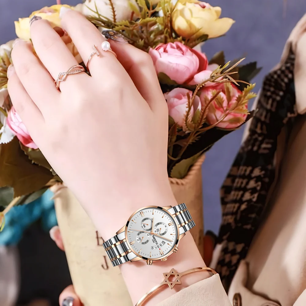 Relogio Feminino NIBOSI Золотые женские часы модные роскошные Деловые Топ бренд Роскошные