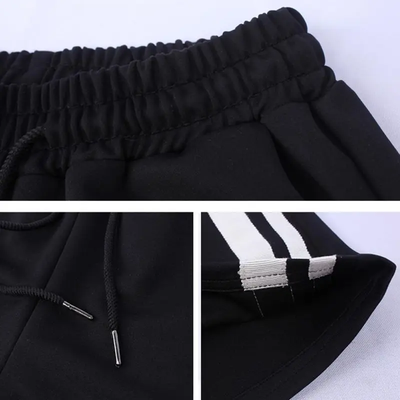 

Women Fashion Striped Shorts Summer Loose Mid Waist Drawstring Waist Casual Short Pants x