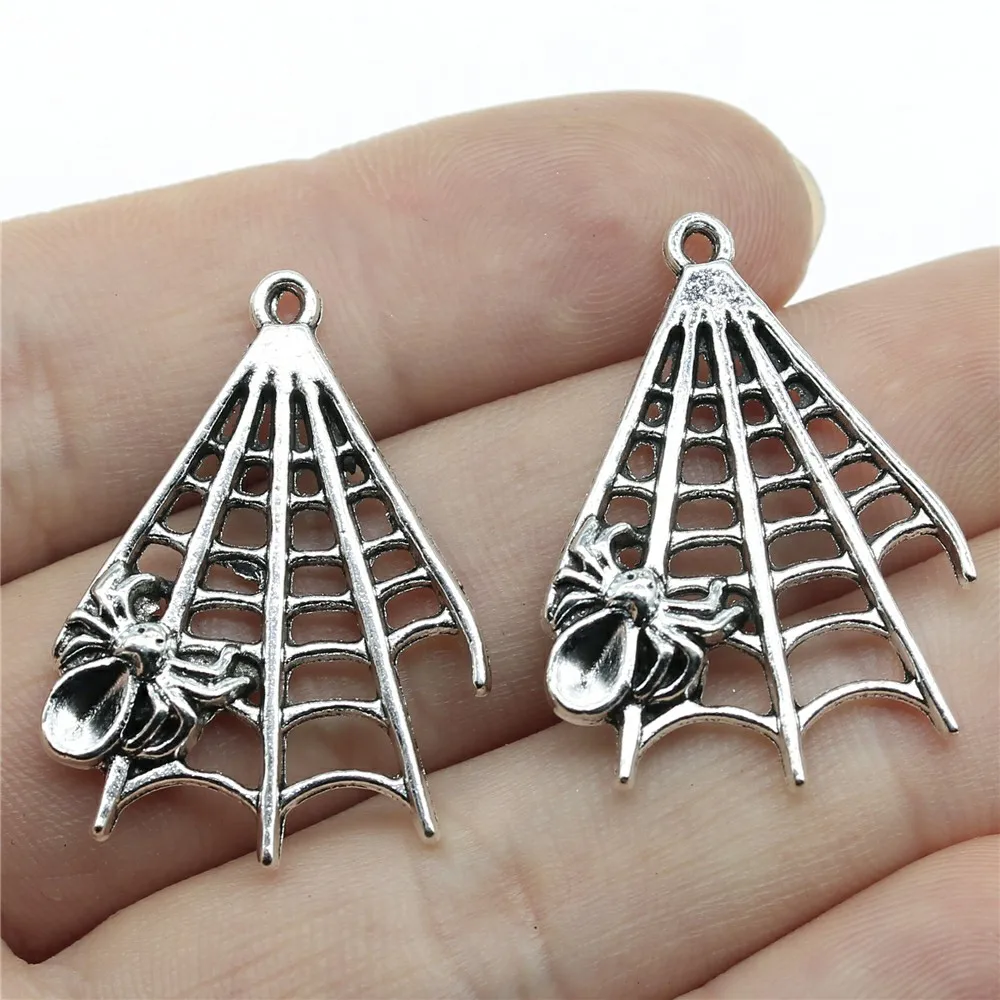 

Sejuani JEWELRI MAKE 10pcs 32x23mm Spider Spider Web Charms