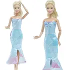 Платье принцессы BJSBUS, синее блестящее платье русалки, юбка рыбий хвост Вечерние вечернее платье, свадебная одежда, Одежда для куклы Барби, аксессуары, детская игрушка