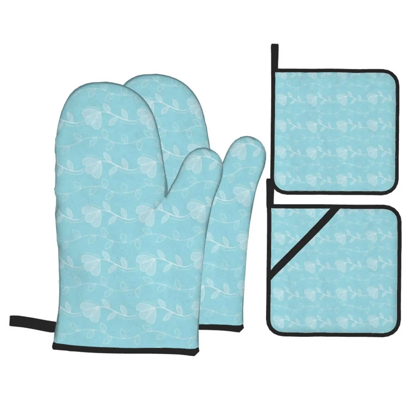 

Hand Mitts Original For Baking 4-piece Set Kitchen Heat Oven Glove Pot Holders and Oven Mittens Kitchen Gadget Sets Potholders