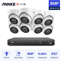 annke 4k ultra hd poe video surveillance system 16ch h 265 nvr recorder 4k security camera audio recording 8x 8mp poe ip camera