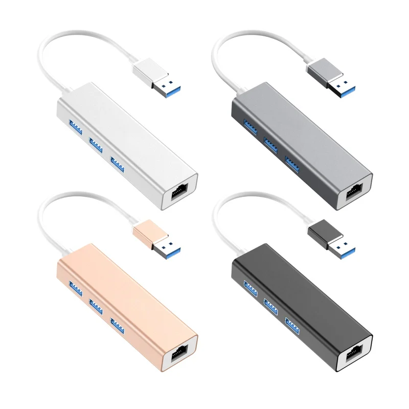 

USB 3.0 to USB RJ45 Ethernet Hub Lan Network Card Adapter Computer Accessories 1 with 4 HUB for Windows 8/7/10