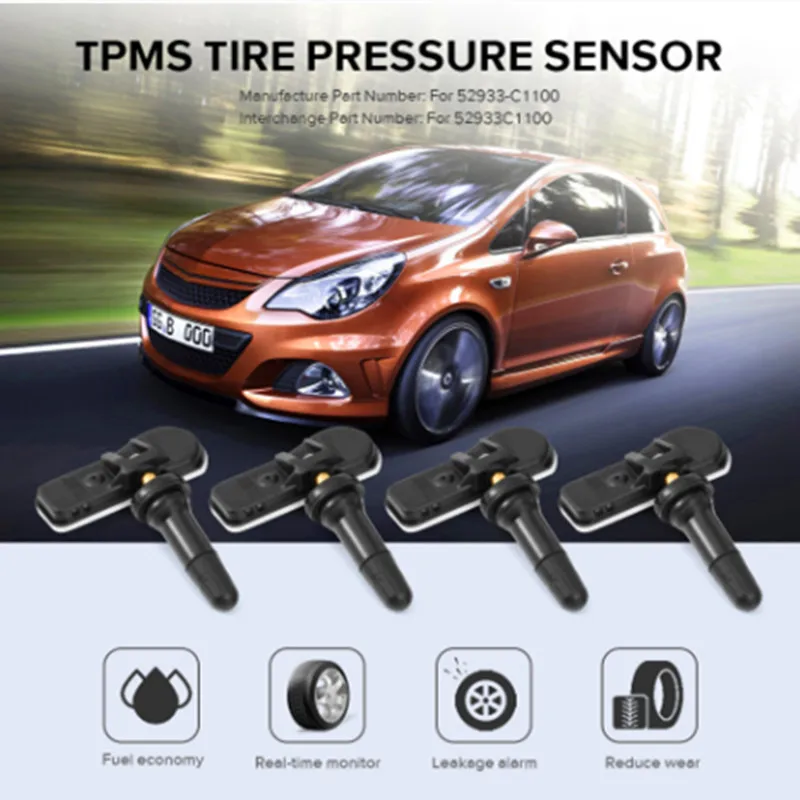 Датчик контроля давления 52933-C1100 TPMS для hyundai Sonata Tucson I20(GB/IB) ix35(TL)& Creta 433 МГц