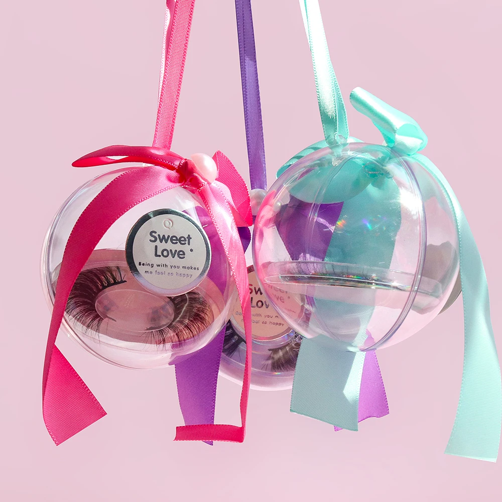 Оптовая продажа упаковка для ресниц цветная лента прозрачные ресницы коробки