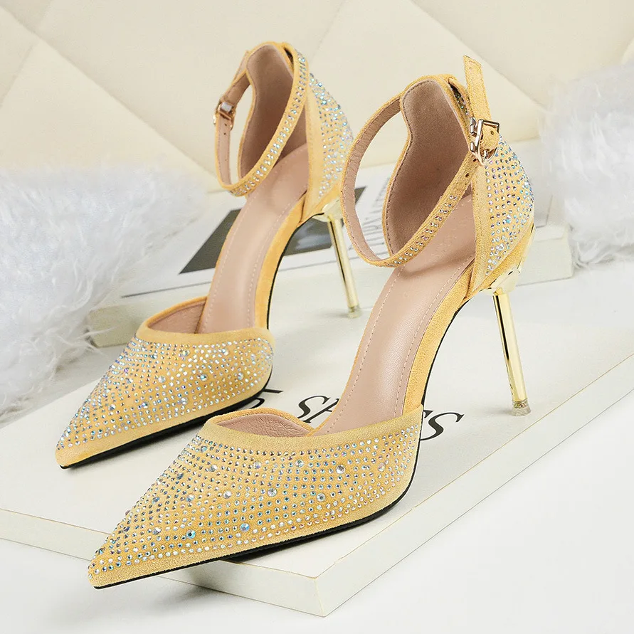 

Mary Jane Shoes Rhinestone Heels Crystal Shoes Women Pumps Extreme High Heels Sexy Wedding Shoes Bride Fetish High Heels Tacones