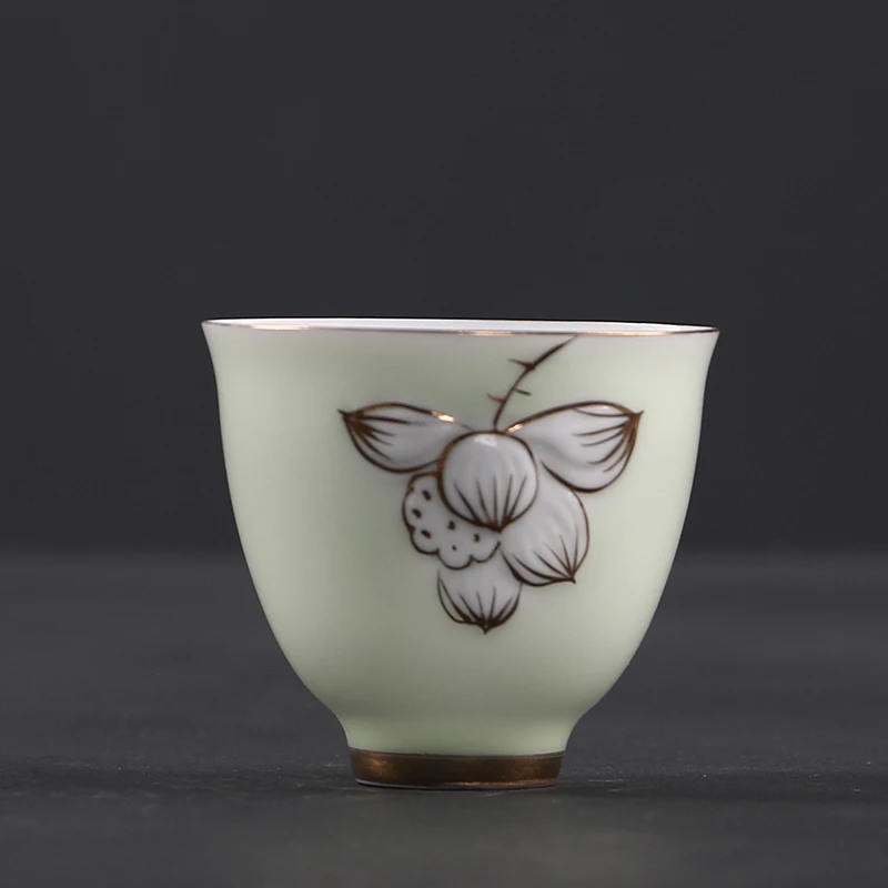 2 шт./лот 80 мл позолоченная чайная чашка керамическая фарфоровая маленькая чаша