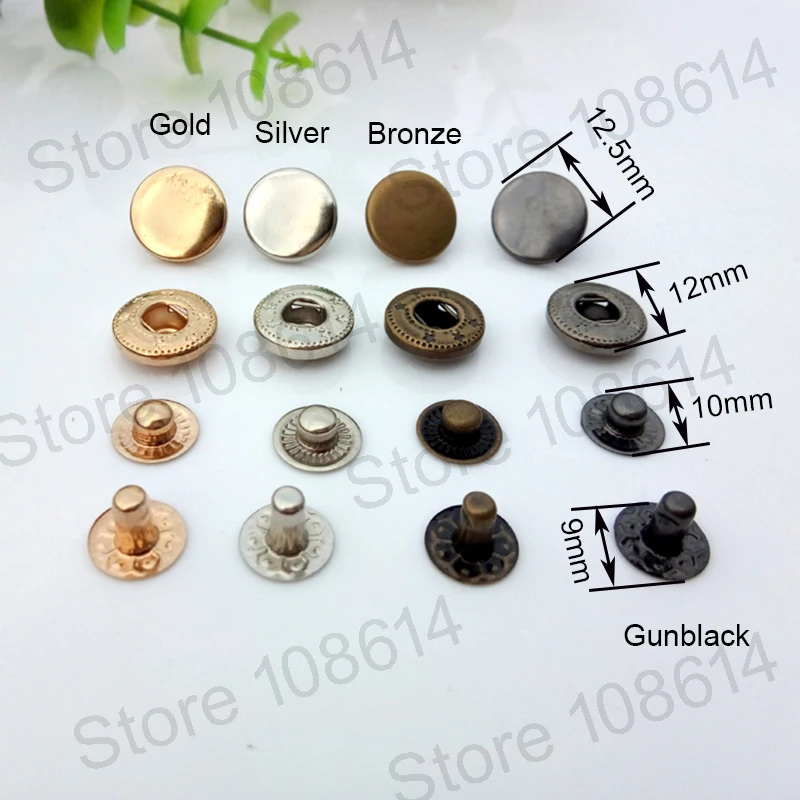 Латунь металлические застежки кнопки 10 мм 12 5 15 металлический Пресс шпильки
