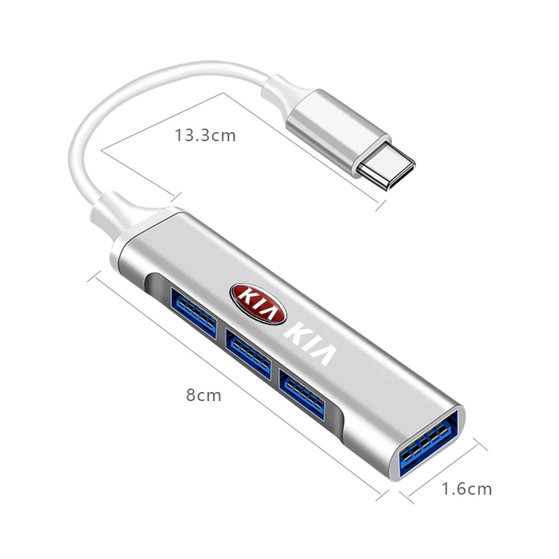 Автомобильное зарядное устройство HUB 3.0 Type-C OTG с адаптером USB для Kia Rio K2 K3 K4 K5 KX3 Cerato