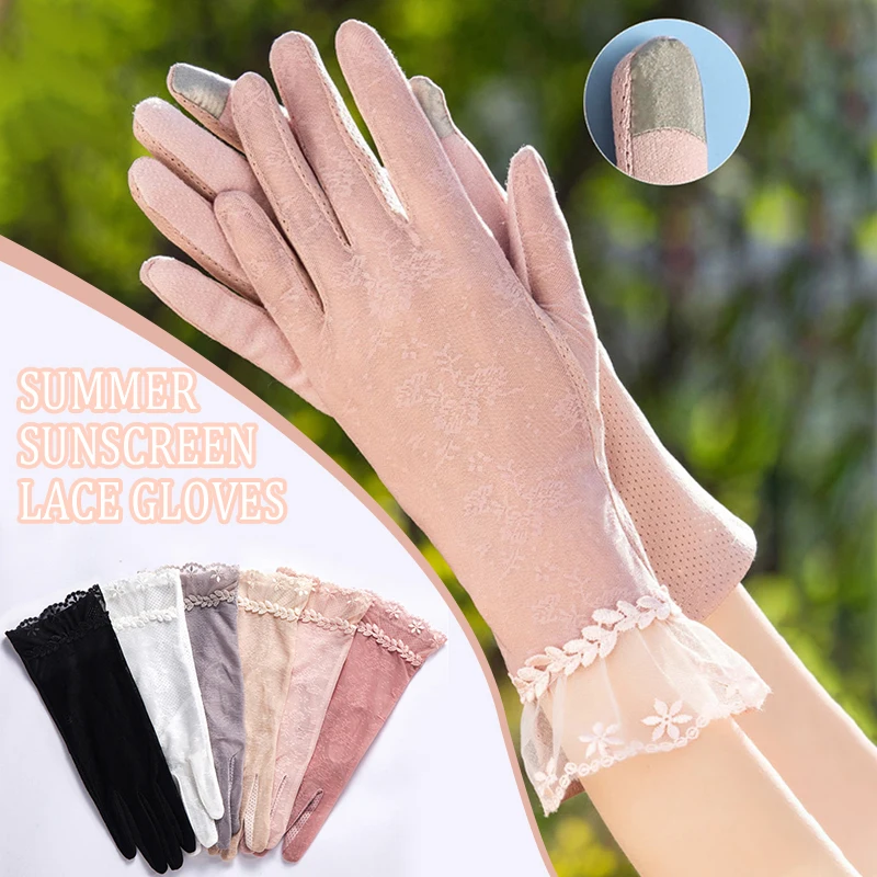 

Non-Slip Full Finger Lace Gloves/Driving Sun Gloves /Driving Sweat Gloves for Women Girl UT