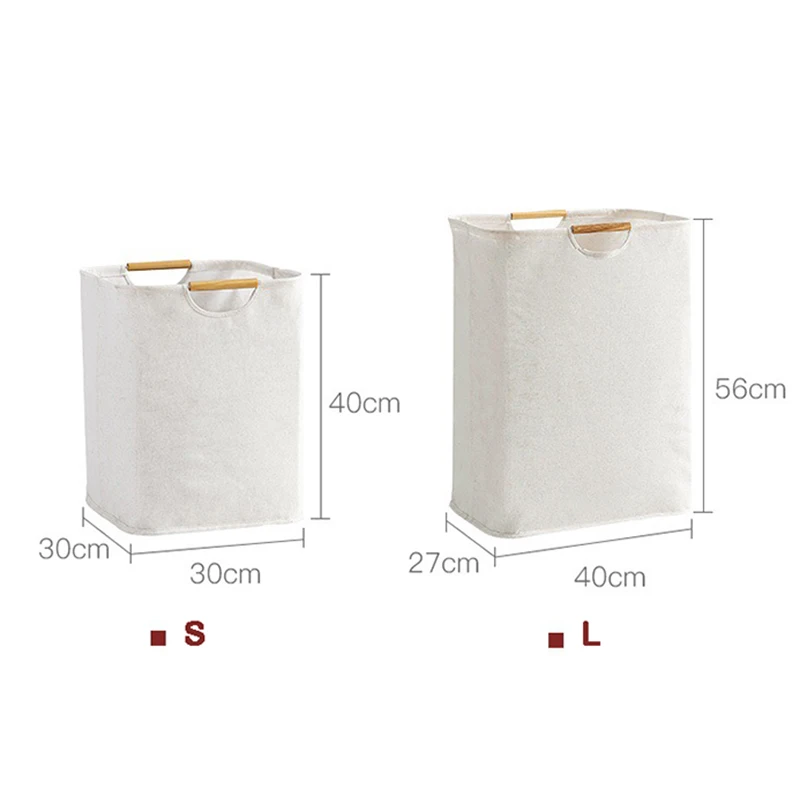 

Japan Style Large Laundry Bag with Wooden Handle Laundry Hamper Large Foldable Washing Laundry Basket Bag for Bedroom Bathroom