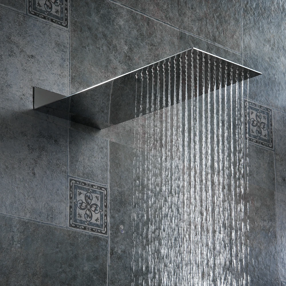 

BAKALA Square Stainless Steel Showerhead Rainfall Shower Head Rain Shower Chrome high pressure chuveiro bath faucet Free freight