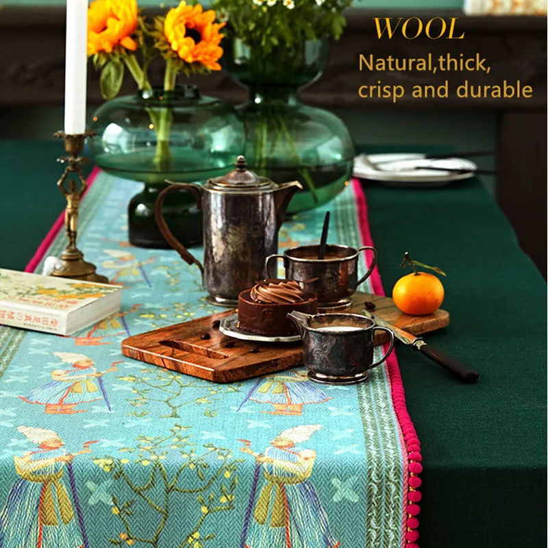 Venetian businessman blue wool table runner hotel christmas decorations for home runners | Дом и сад