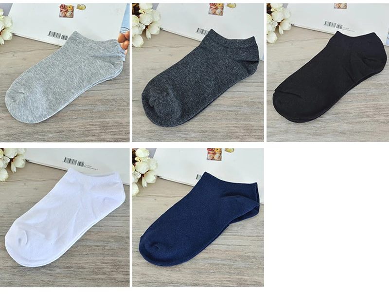 

3/4/5/6Pair Unisex Socks for Summer Autumn Women Men Black White Gray Short Socks Solid Color Cotton Low Cut Ankle Socks